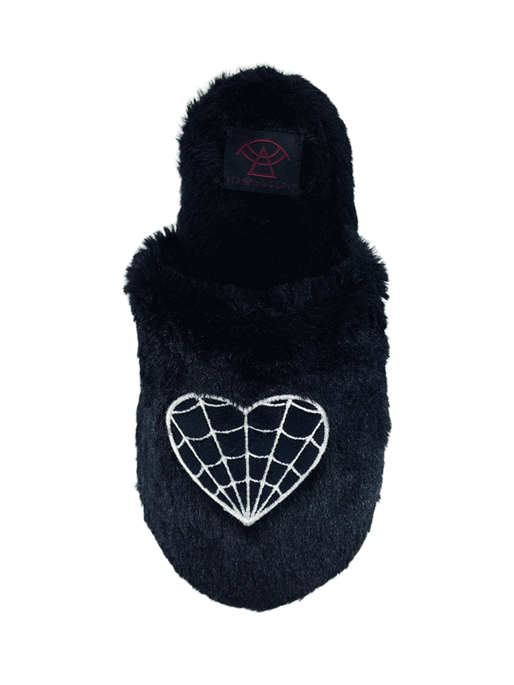STRANGE CVLT - Vendita all'ingrosso Pantofole - Donna - Pantofola da casa Kreepy Kozy Web Heart1