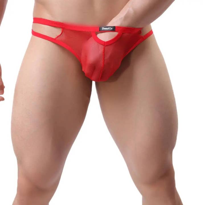 DomiGe - Wholesale Underwear - Men's - Men's Underwear with Elastic Waistband and Hollow Design G-String
