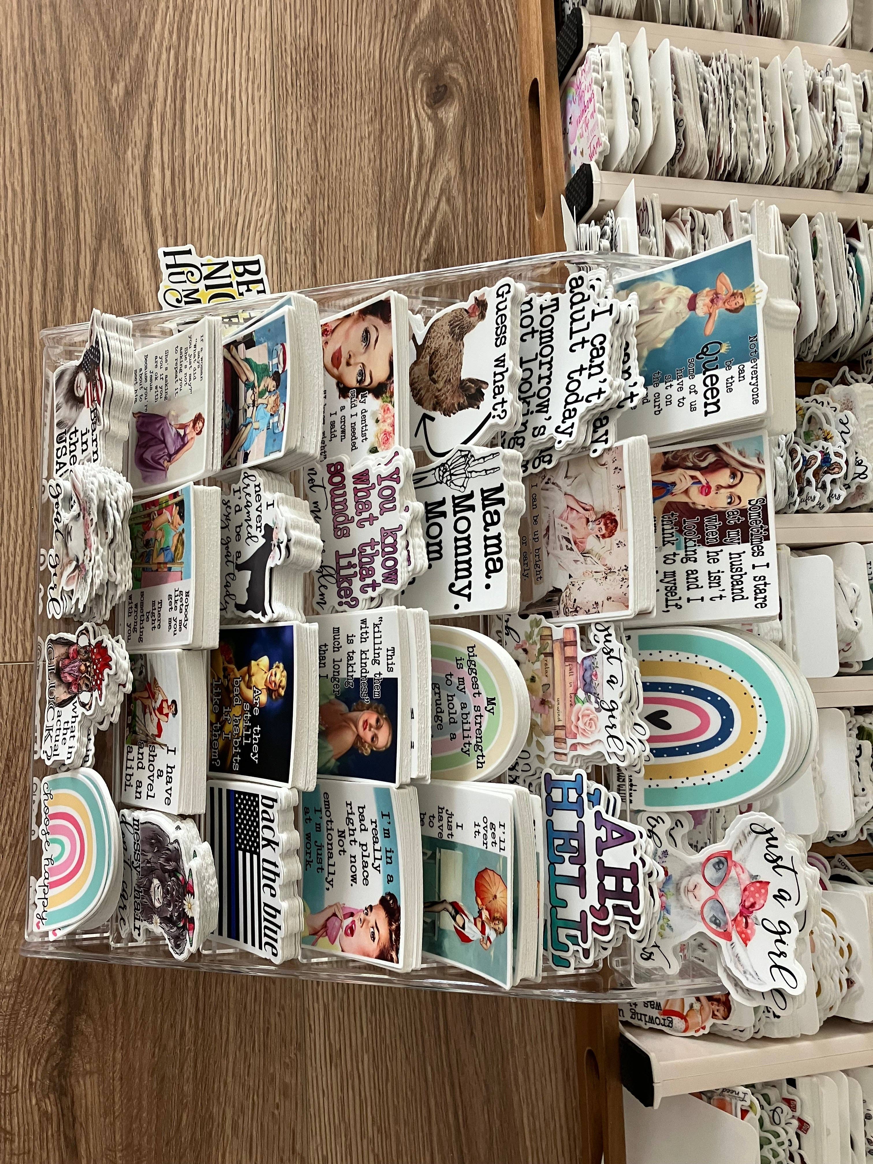 cottage + crown - Wholesale Retailer Display Stand/Case - 7 Tier Vinyl Sticker Acrylic Display Stand 12.4"3