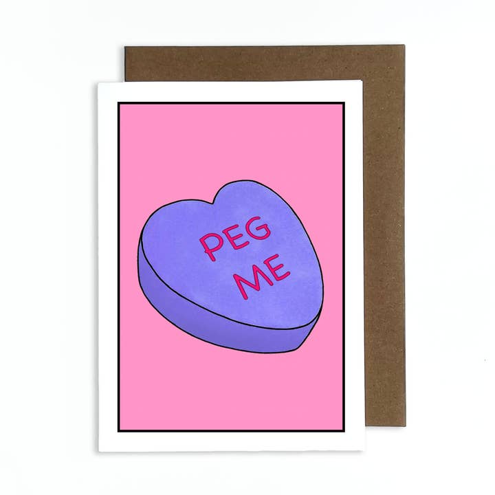 Peg Me Candy Heart wenskaart voor wholesale door Cole-Yoni Inc.