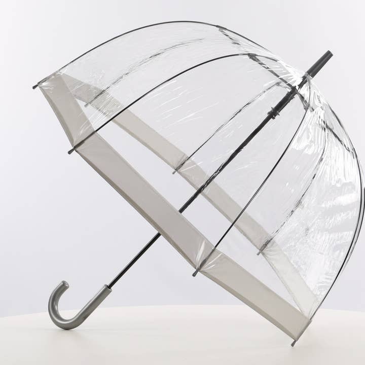 Soake - Vendita all'ingrosso Ombrello - Unisex - Ombrello a Cupola in Vinile Trasparente Quotidiano Argento