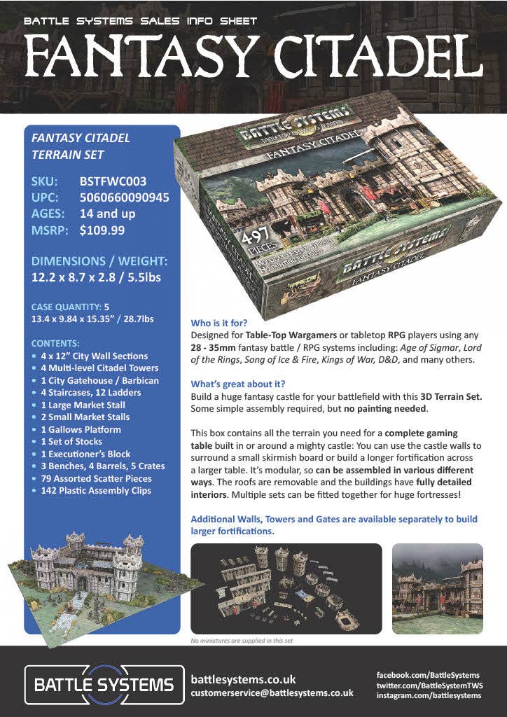 QMDirect - Wholesale Board Game - Battle Systems: Fantasy Citadel6