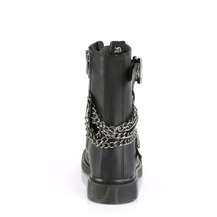 Demonia Bolt 250 Black Vegan Leather Mid-Calf Boots for wholesale on Faire3