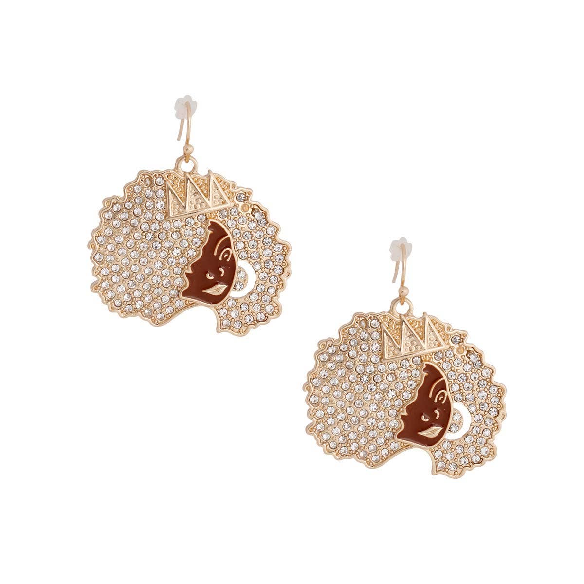 Duidelijk Gouden Afro Queen vishaken voor groothandel op Faire1