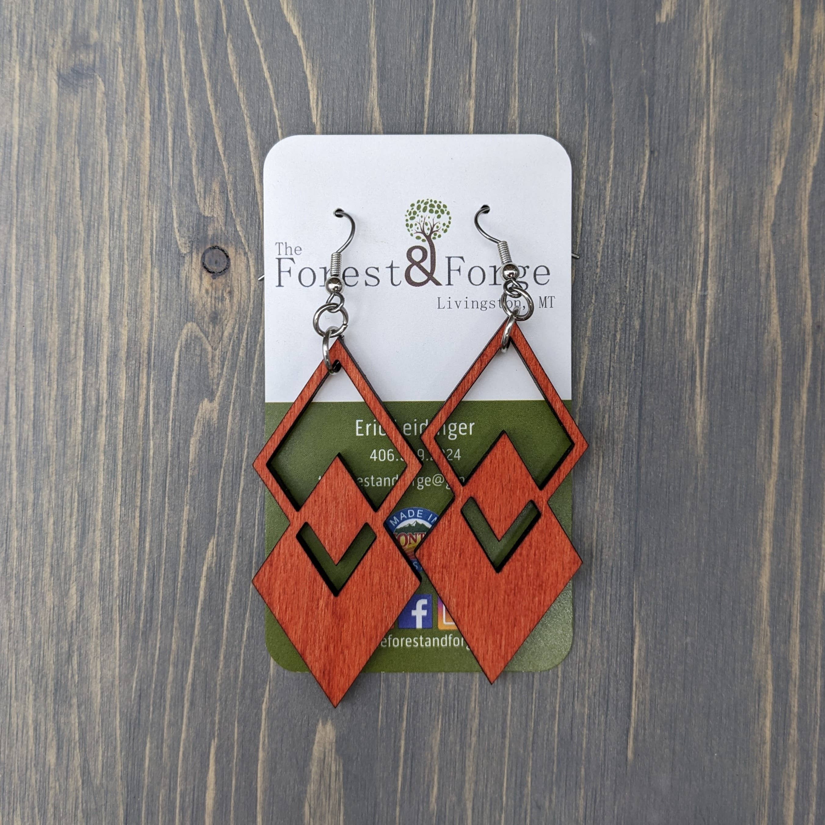The Forest and Forge - Wholesale Dangle Earrings - Argyle Wood Earrings3