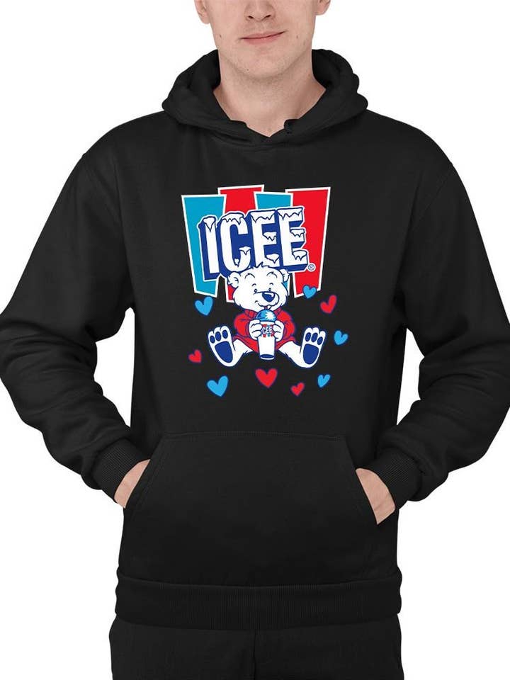 Officially Licensed ICEE Polar-Bear Love - Adorable Cool Heart Graphic Men's Hoodie for wholesale by Snack Tees