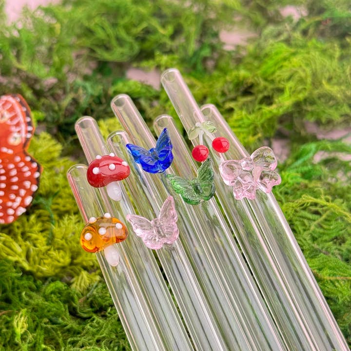 Golden Hour Designs - Wholesale Drinking Straw - Cherry Charm Glass Straw2
