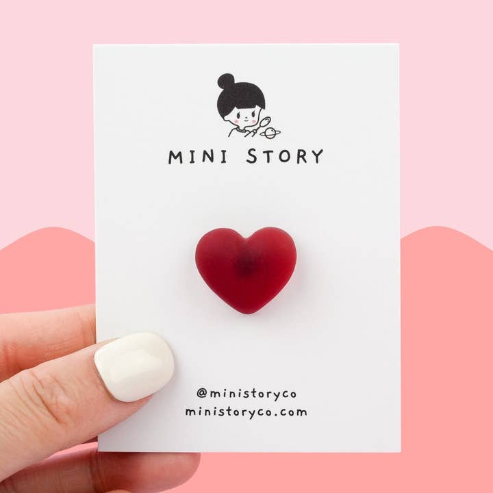 Mini Story Co - Wholesale Lapel Pin/Button - Love Heart Pins | Cute Heart Brooch | I Love You Badge | Romantic Lapel Accessories | Valentine's Gift | Pins for Backpack and Hat