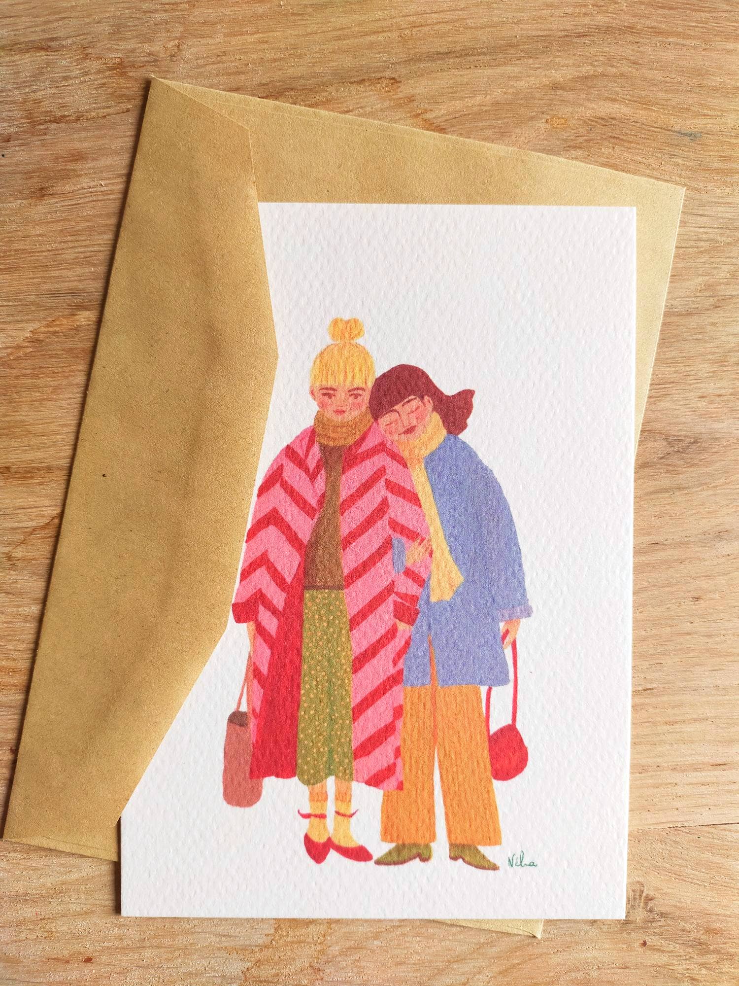 Nelia illustration - Wholesale Postcard - Carte postale Hug32