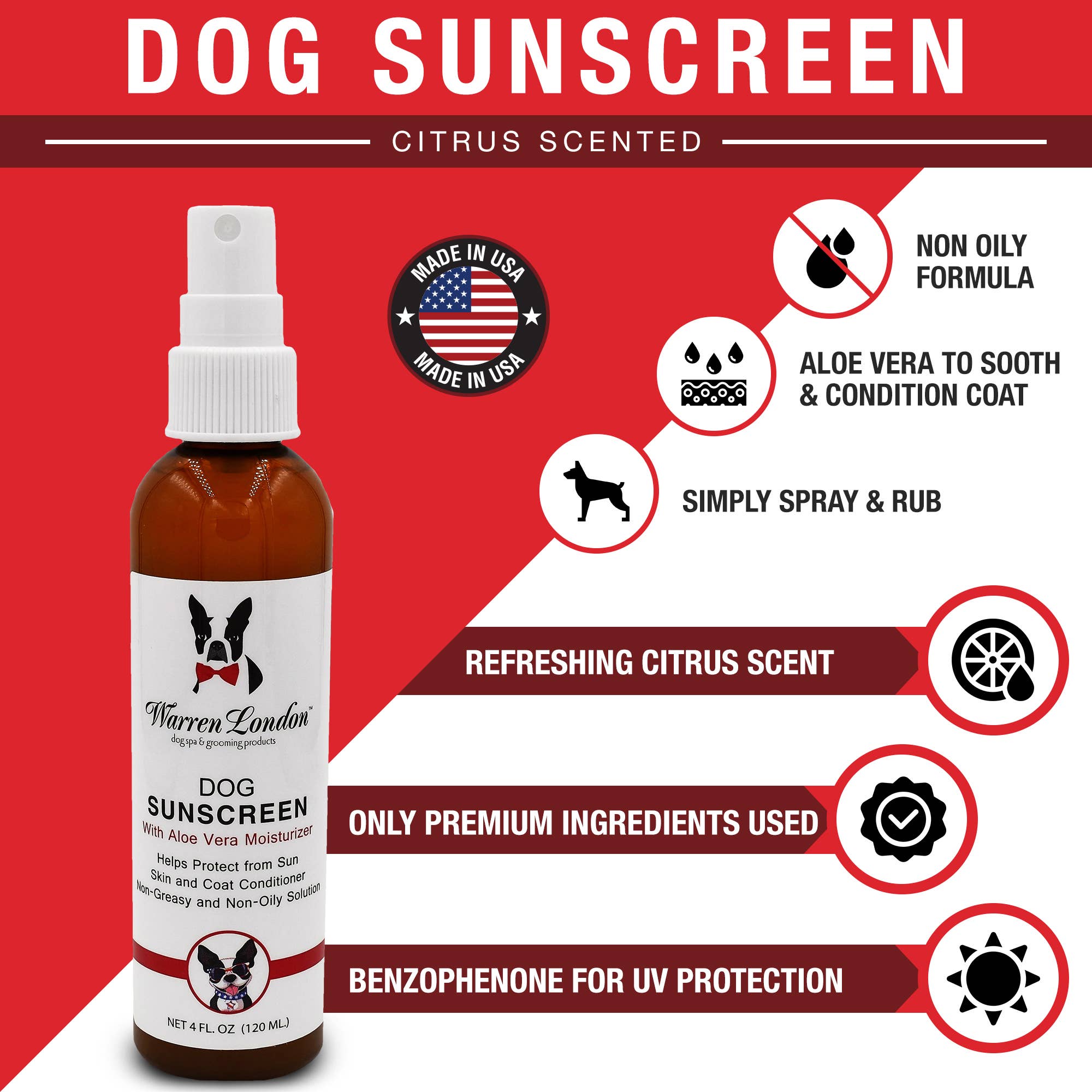 Warren London Dog Products - Wholesale Pet spray – Dog - Dog Sunscreen - 4 oz1