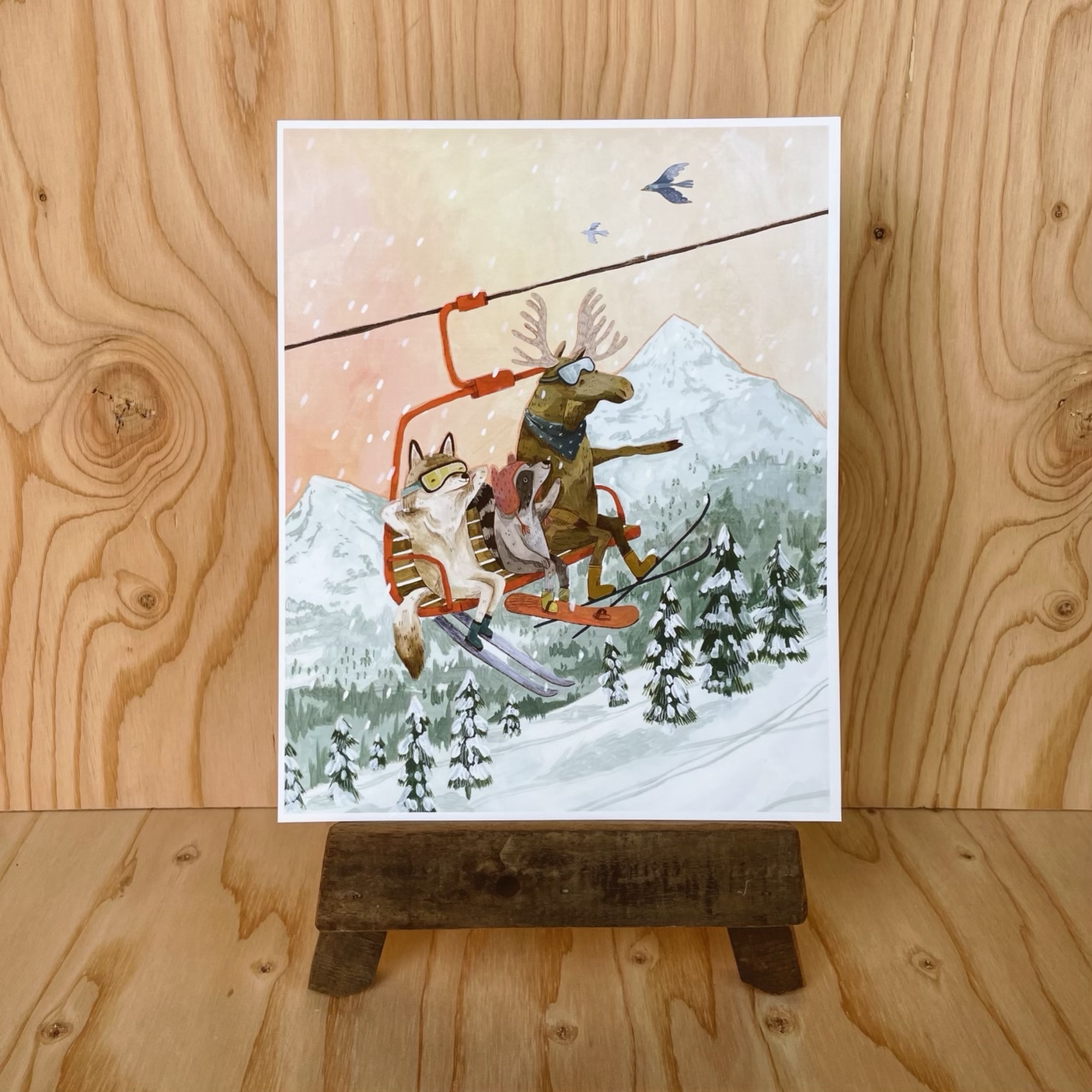 Canyon & Cove Art - Wholesale Art Print - Sunset Ski Print0