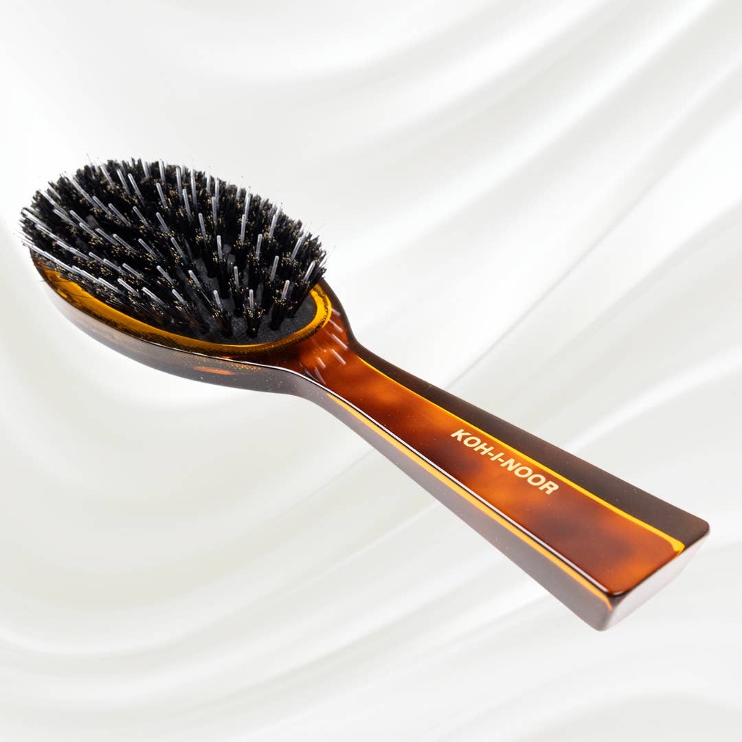 Koh-I-Noor - Vendita all'ingrosso Spazzola/pettine - Spazzola grande ovale Jaspe con setole di cinghiale e punte in nylon3