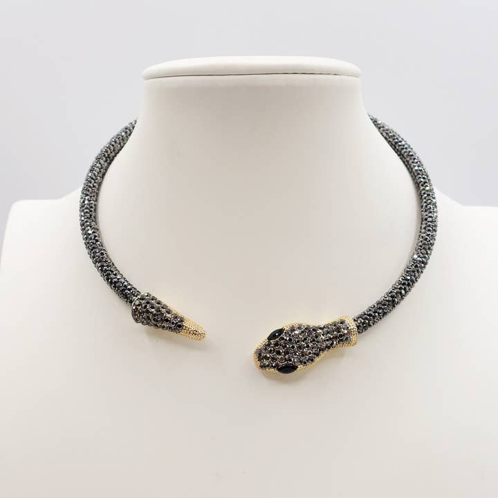 Daemon srls - Wholesale Choker/Collar - KAA CHOKER ~ Girocollo snodato a serpente con cubic zirconia3