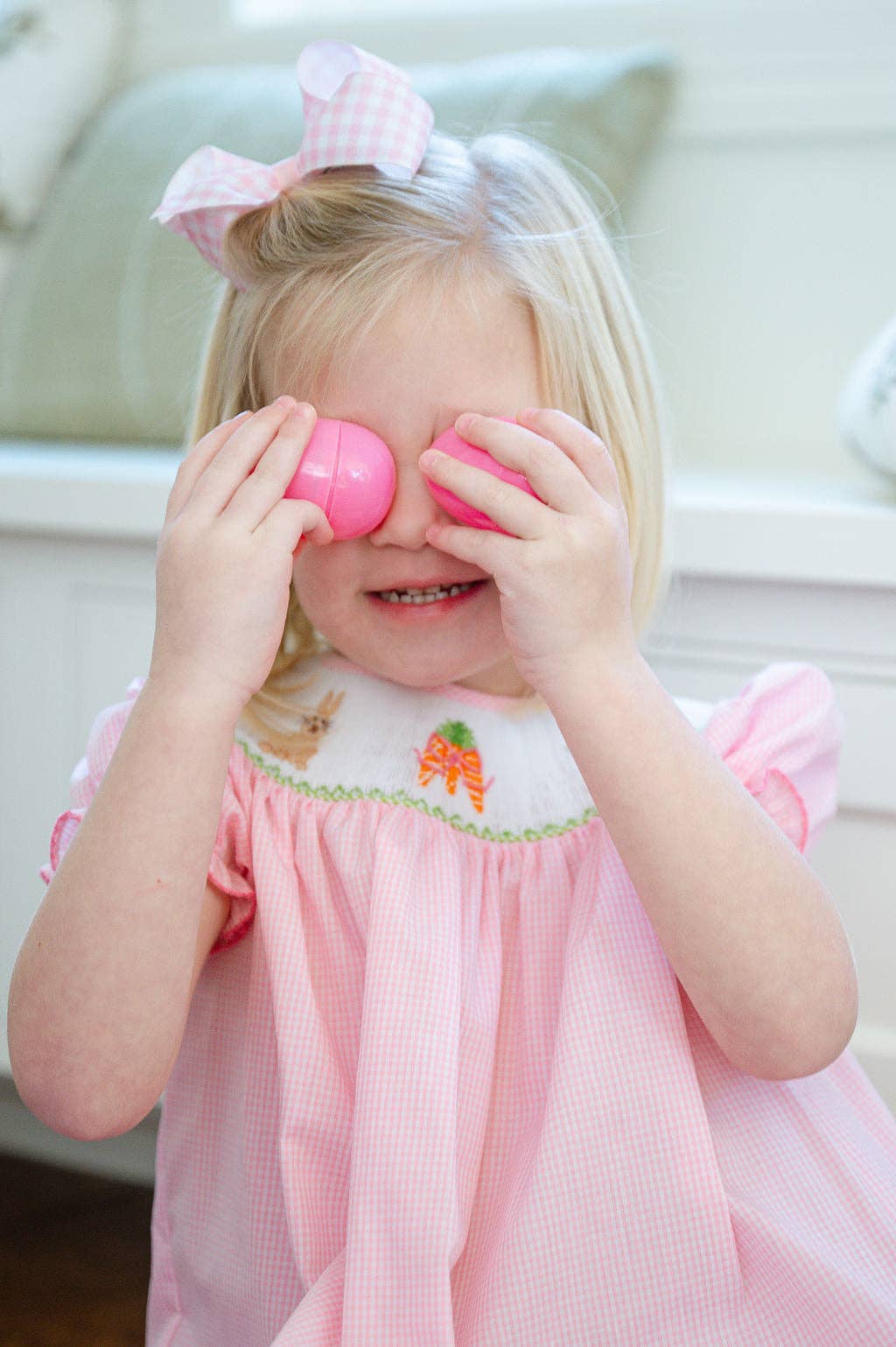Ruth and Ralph - Wholesale Dress - Kids - Easter Bunny and Carrots Smocked Helen Dress6