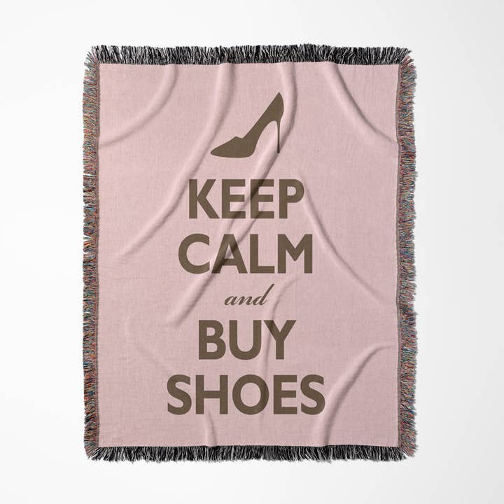 3dRose – Großhandel Überwurfdecke – 3dRose, Ruhe bewahren und Schuhe kaufen, Pink, Decke0