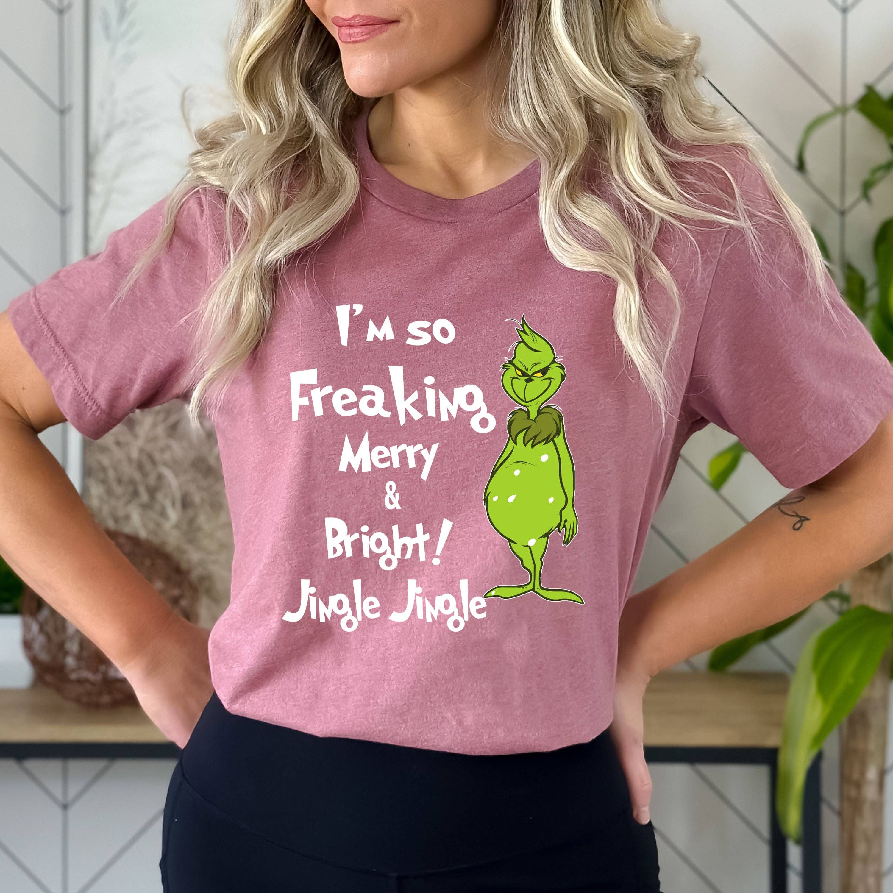 LA Shirt Company - Wholesale T-Shirt (Graphic) - Women's - I'm So Freaking Merry And Bright - Bella canvas5