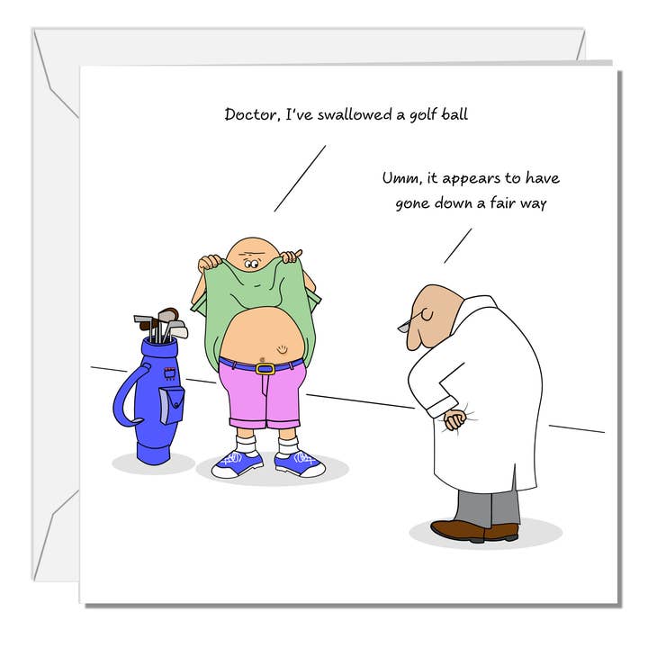 Funny Golf Birthday Card or Father's Day Card - Male Dad Golf Ball - Humorous Sports Joke for wholesale by Swizzoo Cards