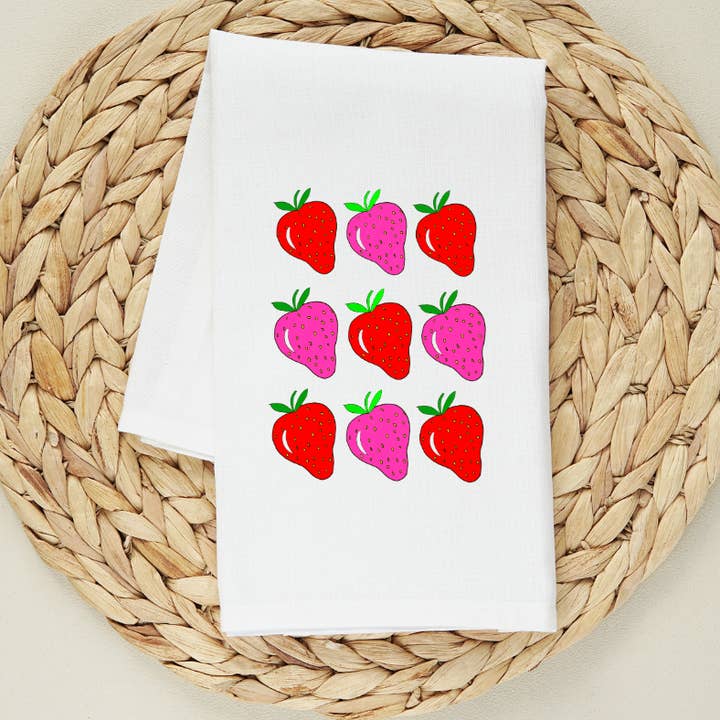 Kit de toalha de chá Strawberry9 pinte a sua deva por atacado de Green Stitches