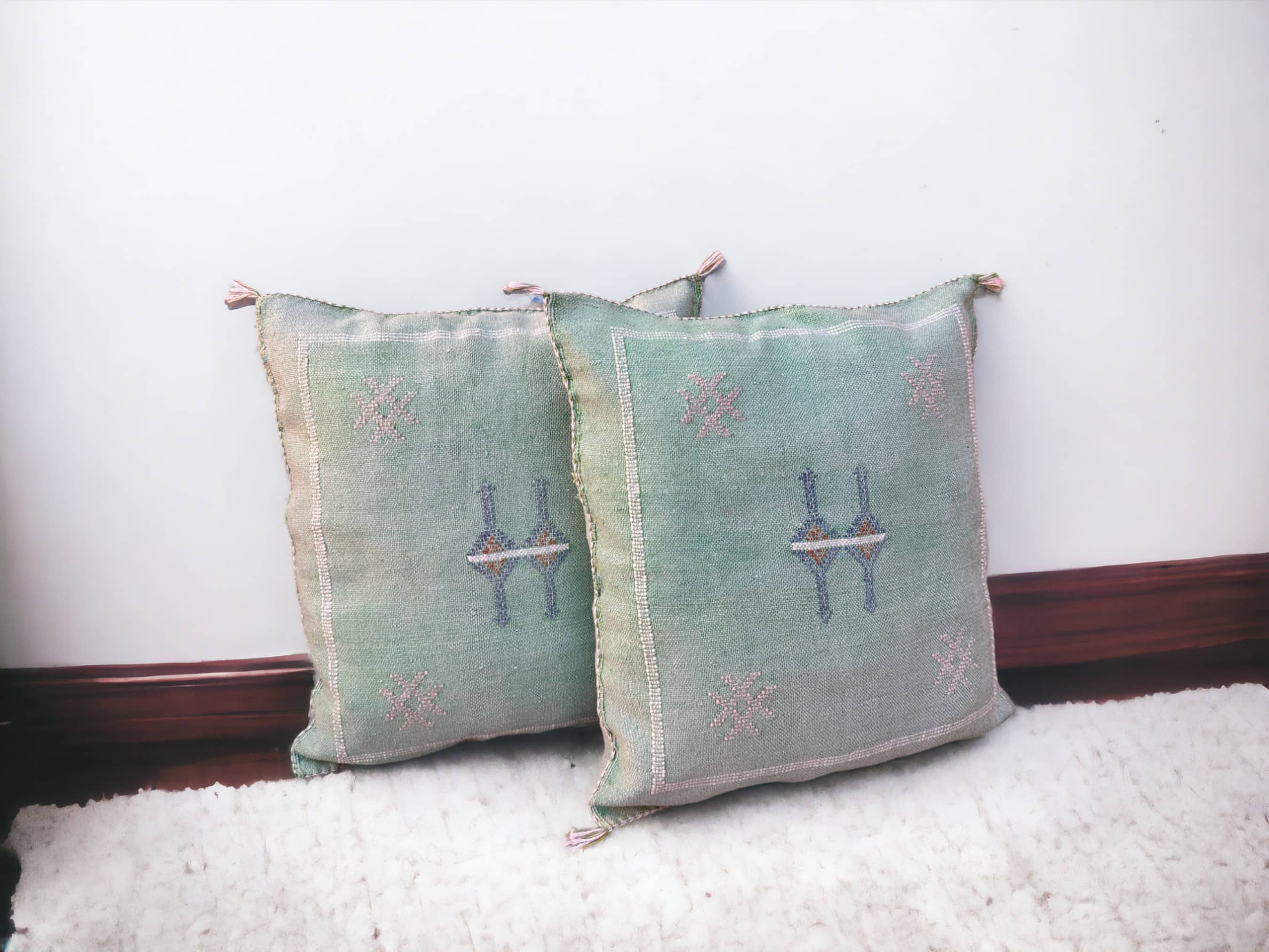 Moroccantastics - Wholesale Lumbar Pillow - Cactus Silk Pillow, Handmade Lumbar Cushion, Moroccan Sabra Decorative Pillow for Home1