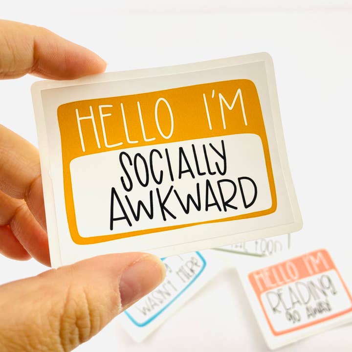 Positively Handwritten - Wholesale Sticker - Funny "Hello I'm Socially Awkward"- Vinyl Decal, Sticker