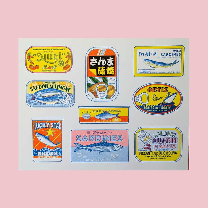 Christina Hu – wholesale Konsttryck – Tennfisk | Risograftryck 8,5 x 28 cm