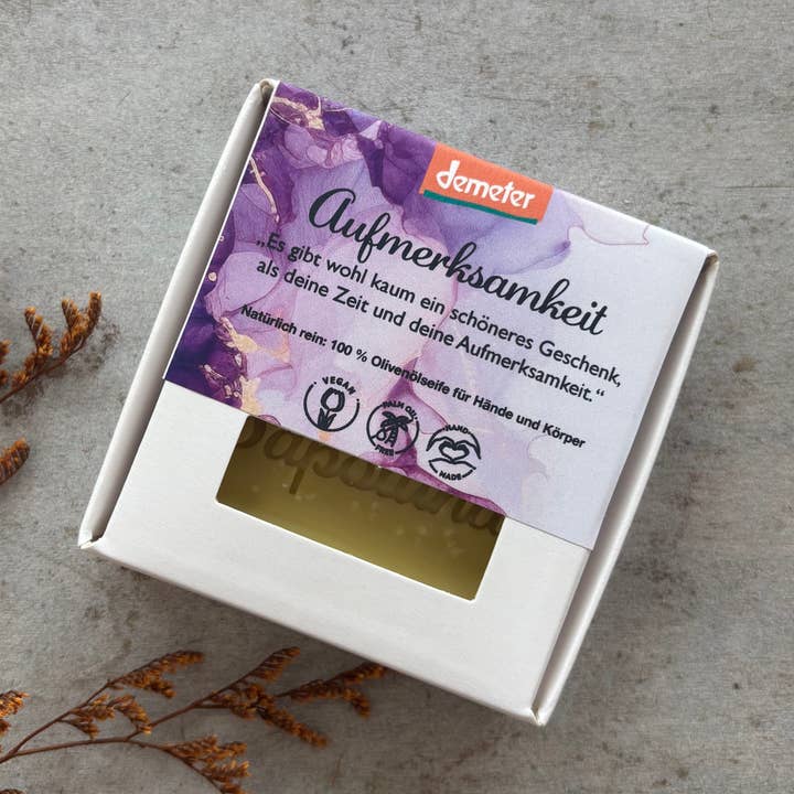 Attention - Savon à l'huile d'olive 70g pour la vente par seifenwaren.de