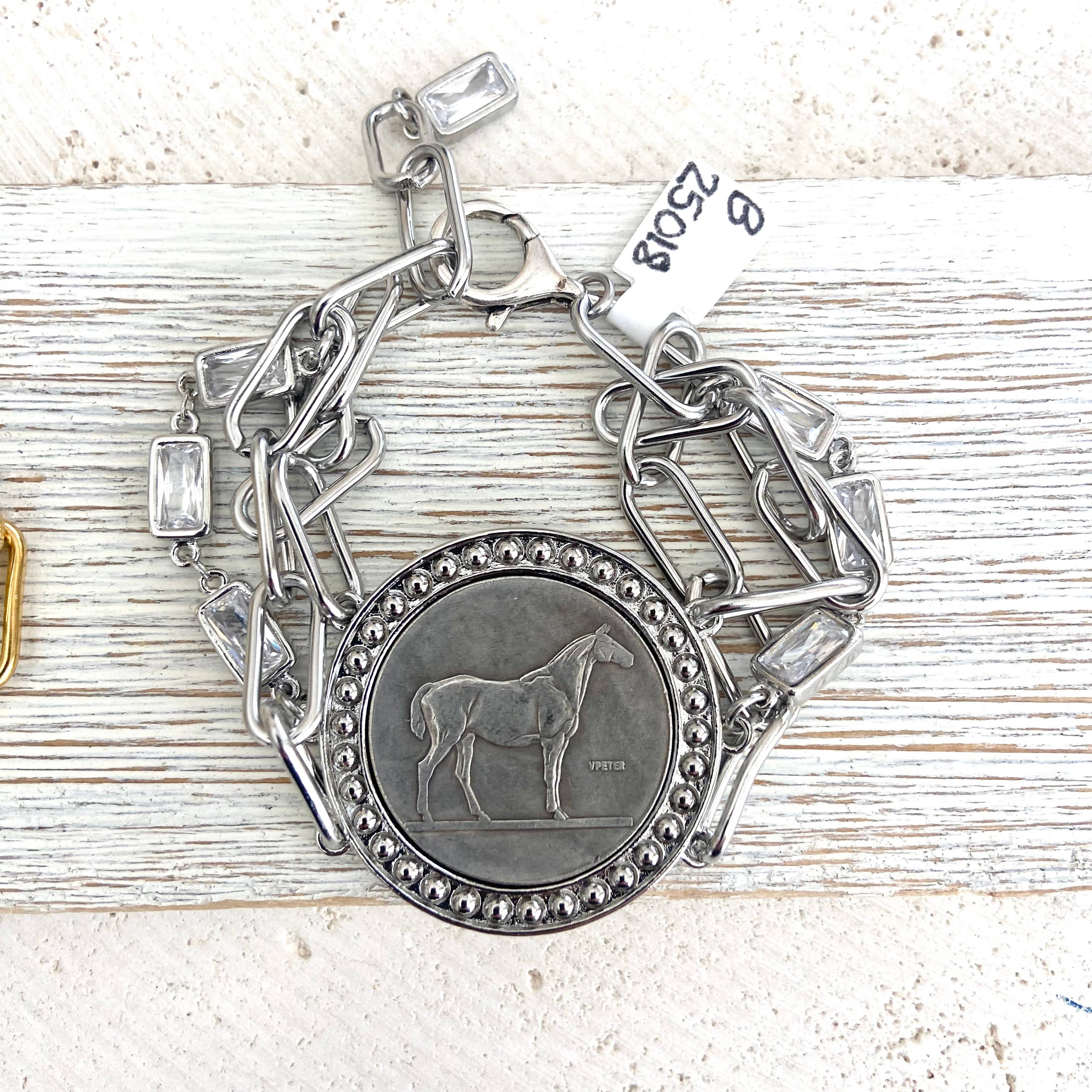 VB&CO Designs Handmade Jewelry - Wholesale Charm/Dangle Bracelet - Horse jewelry coin bracelet country western derby equestrian8