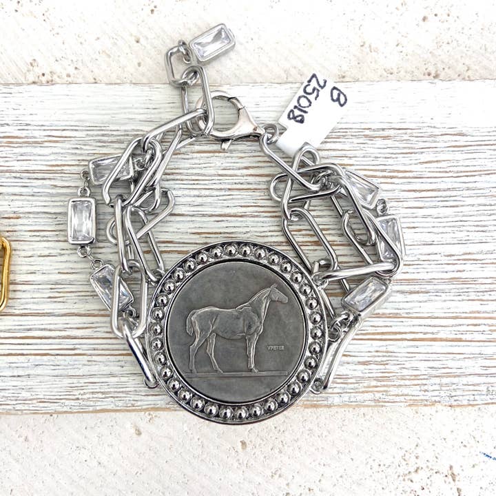 VB&CO Designs Handmade Jewelry - Wholesale Charm/Dangle Bracelet - Horse jewelry coin bracelet country western derby equestrian8