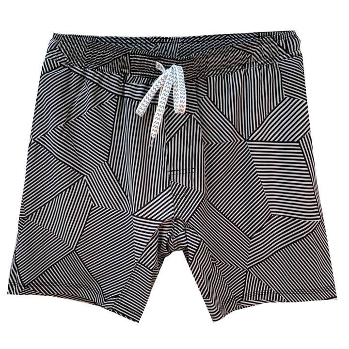 Wes & Willy Men's Patterned Lines Tech Trunks for wholesale by Wes and Willy