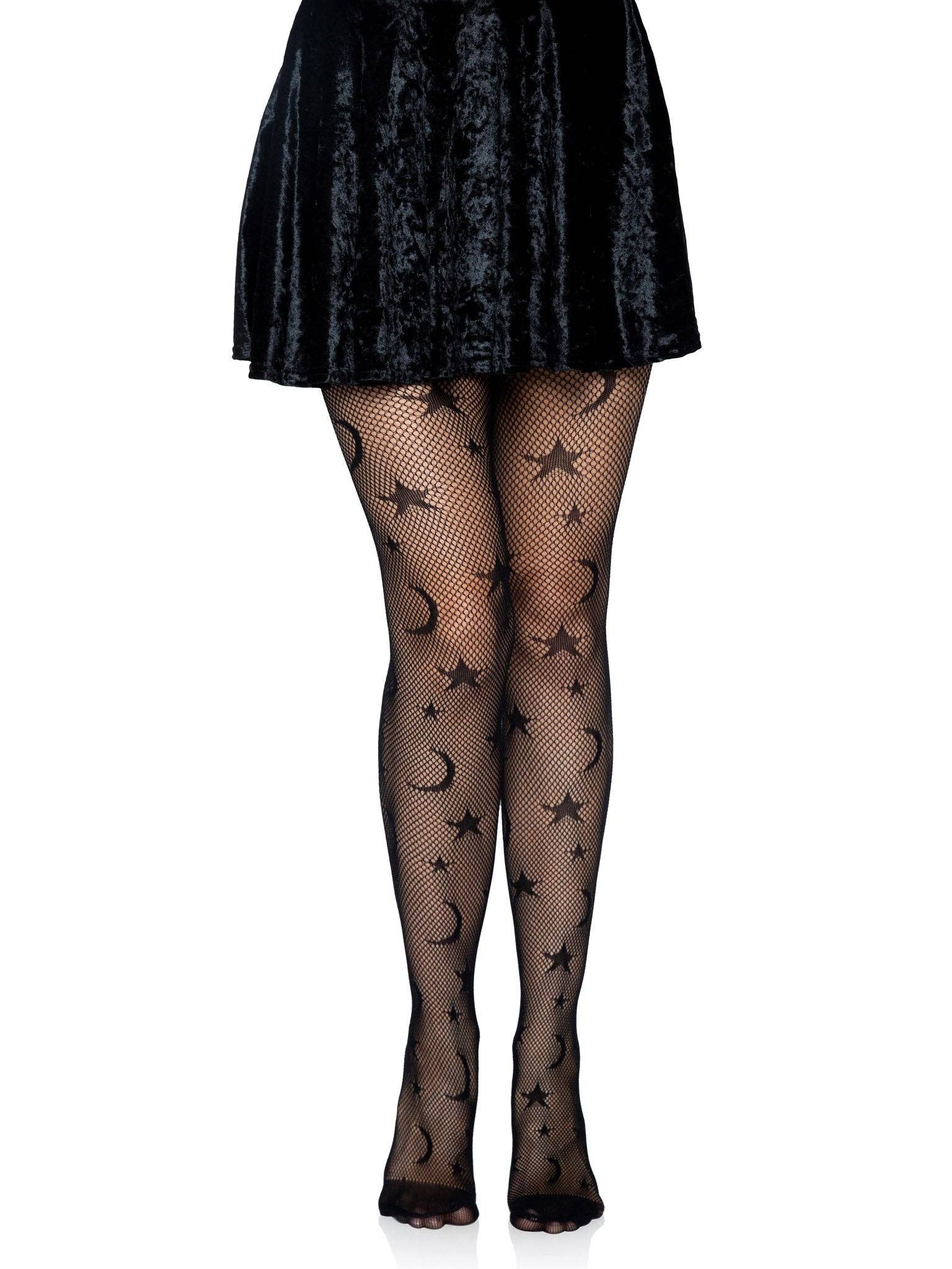 Black Celestial Fishnet Tights for wholesale on Faire2