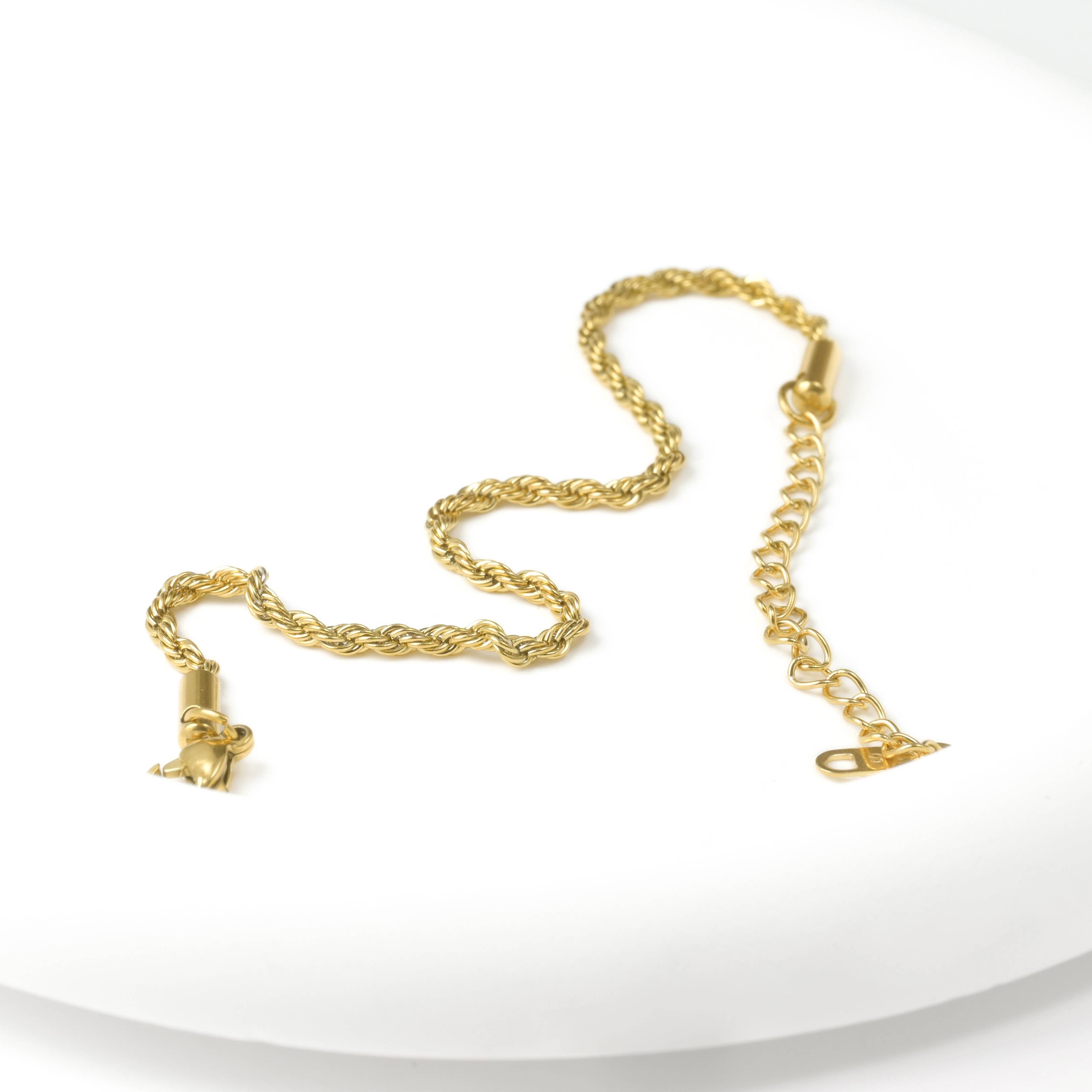 Blueyejewelry - Wholesale Link & Chain Bracelet - Rope Chain Bracelet - 2.5 MM Twisted Chain Bracelet 8