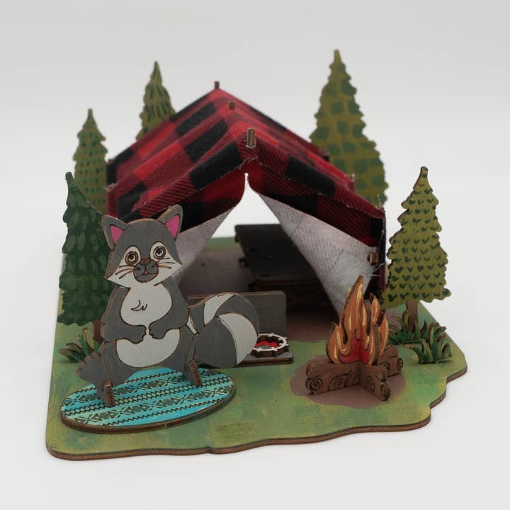 Woodsy Creative Co. - Wholesale DIY Craft Kit - Camping Tent Cabin 3D paintable DIY Kit