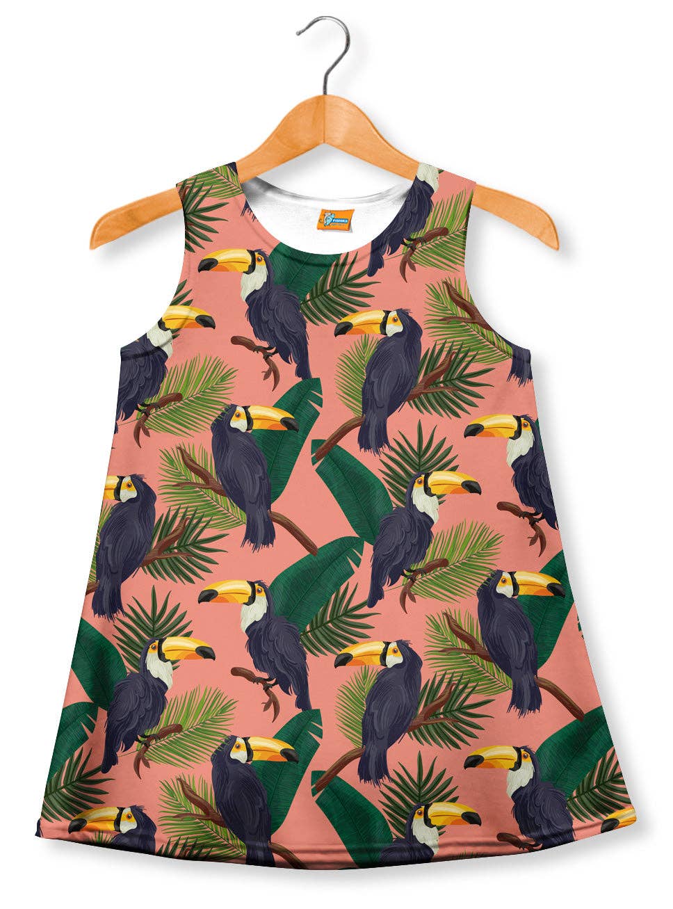 Fishikii - Wholesale Dress - Kids - Fishikii Dress for Girls 3D Mono Toucans | VESTN.500