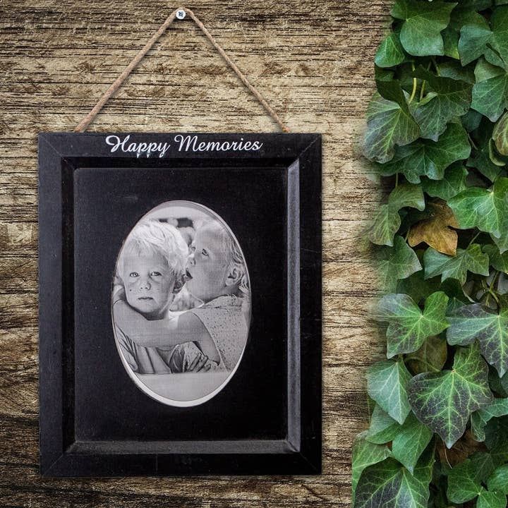 cornice in legno Decorazione ovale nera. 17x11 cm per la vendita all'ingrosso da parte di Antikas