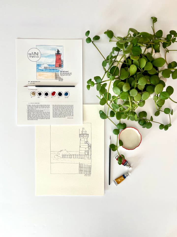 Faro di South Haven - Kit Fai-da-te Faro del Michigan per la vendita all'ingrosso da parte di The Vine Paint Co