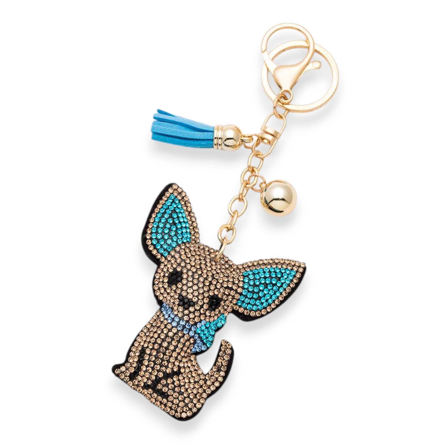 LA Jewelry Plaza - Wholesale Sleutelhanger - Dames - Chihuahua Rhinestone Kussen Sleutelhanger0