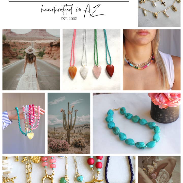 The Silver Wren – wholesale Beaded/pearl necklace – Canyon Water Turquoise Necklace, Handmade, Women-owned4