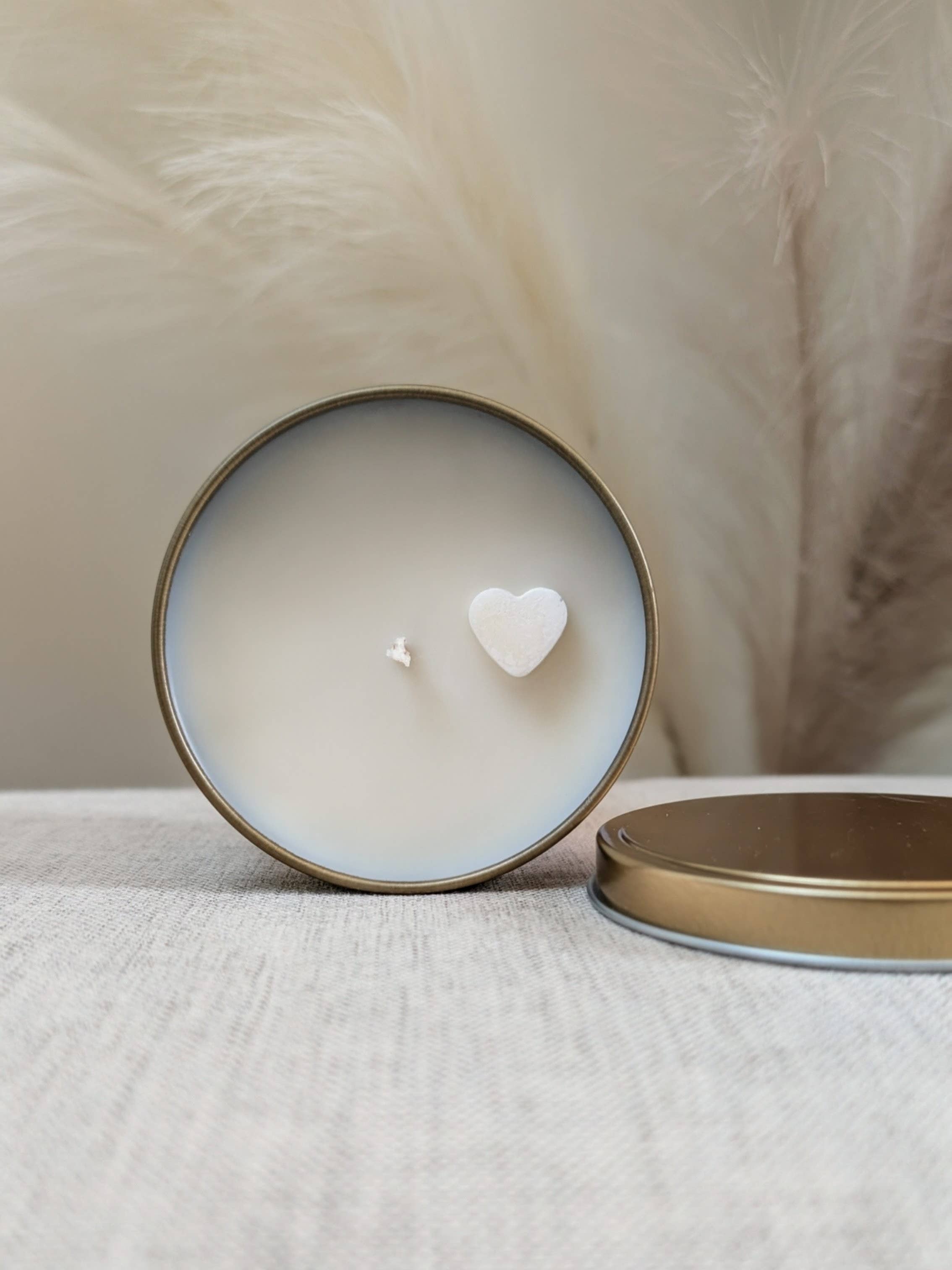 SummerCay Candle - Wholesale Travel Candles - Cashmere Plum | 5.5 oz Gold Tin Soy Candle | NO LABEL1