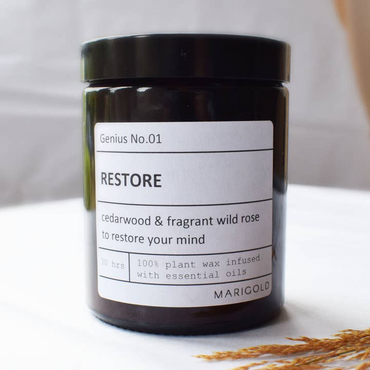 Vela perfumada Restore Aromatherapy 180 ml para venta al por mayor de Marigold Charms