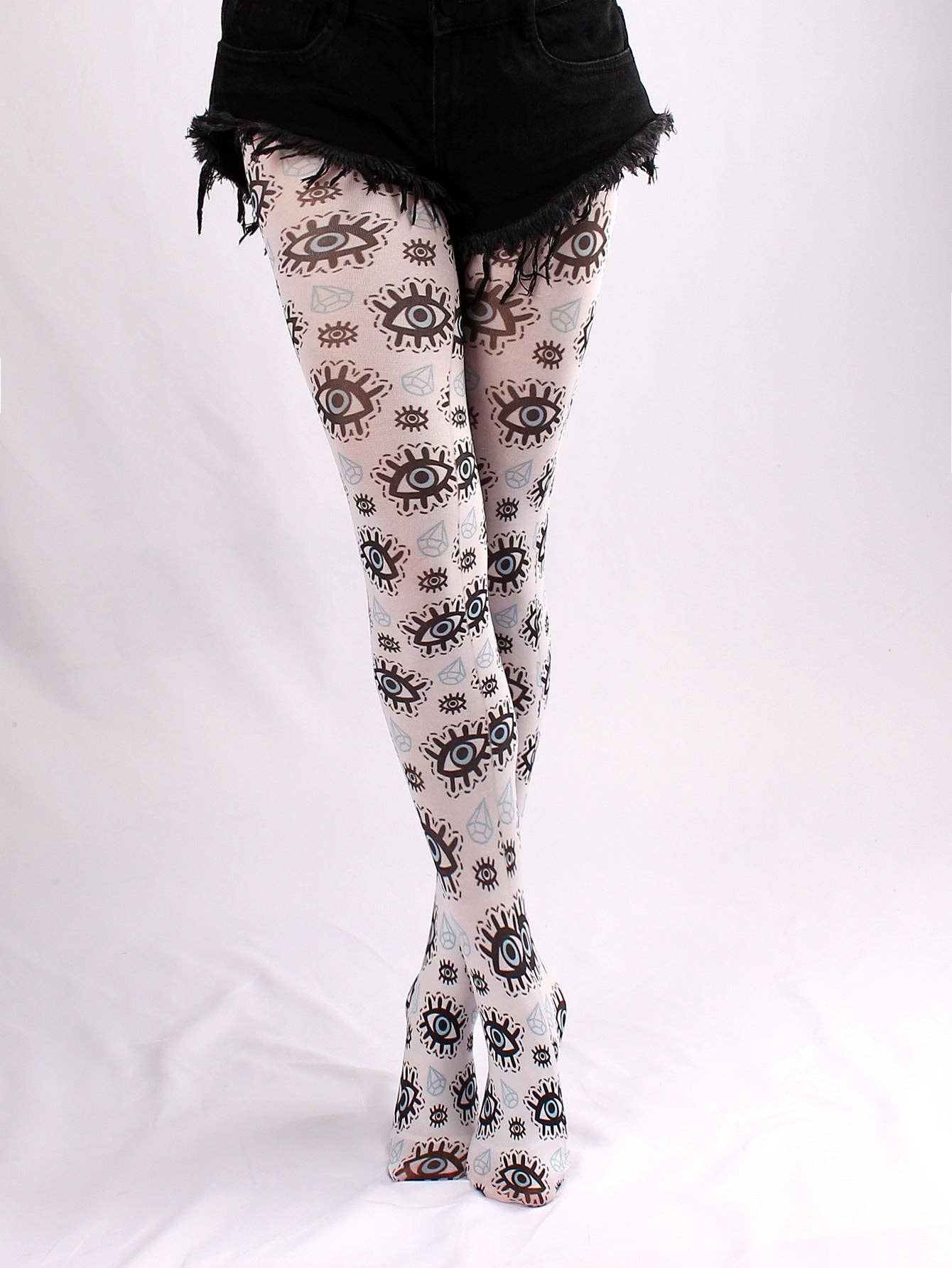 SALINA TRADING INC - Wholesale Tights - Women's - Devil Eye Floral Print Tights Stylish All-Season Stockings0