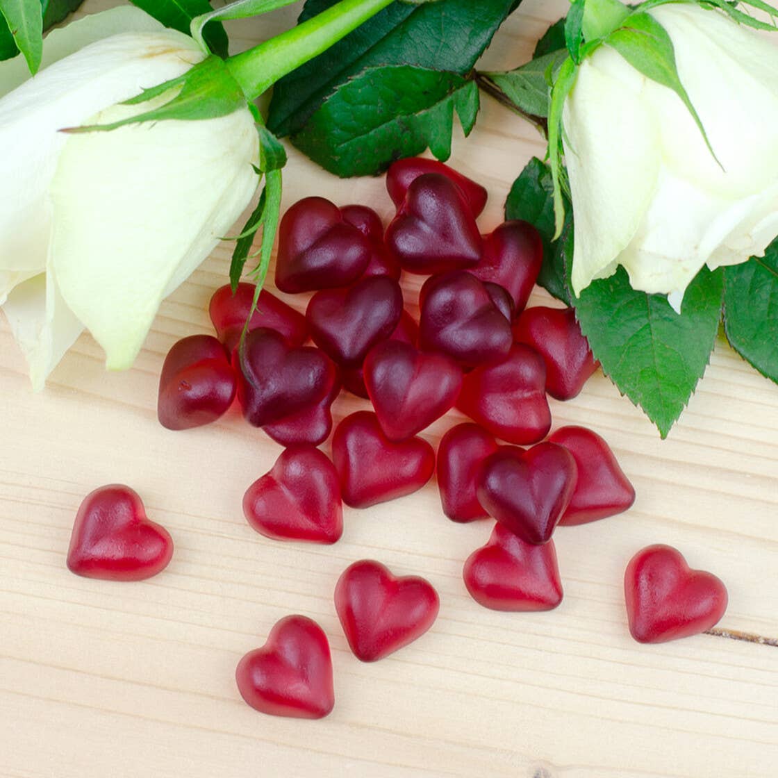 Der Zuckerbäcker - Venta al por mayor Gominolas - Bolsa de snack vegano de corazones de goma de fruta «I Love You»2