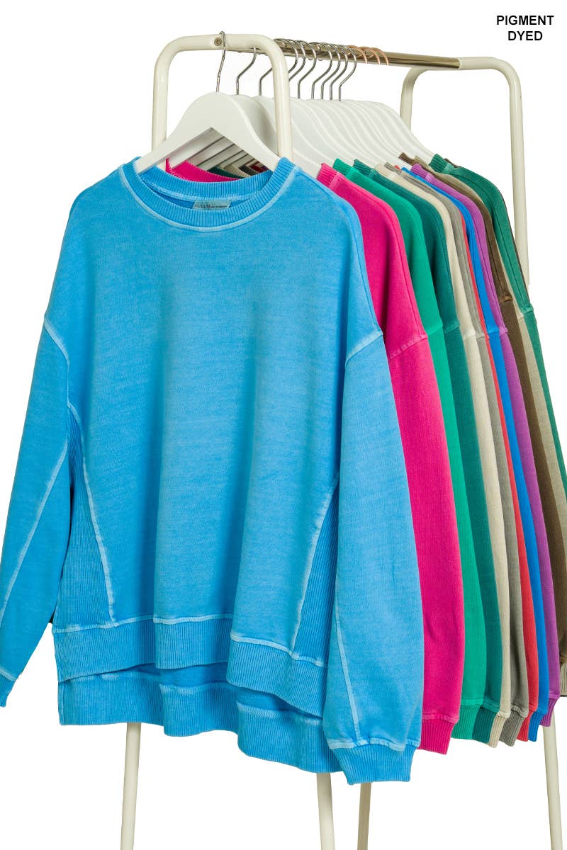 42POPS - Wholesale Sweatshirt - Women's - ..1027 French Terry Pigment Dye & Enzyme Washing Pullover SI-28982