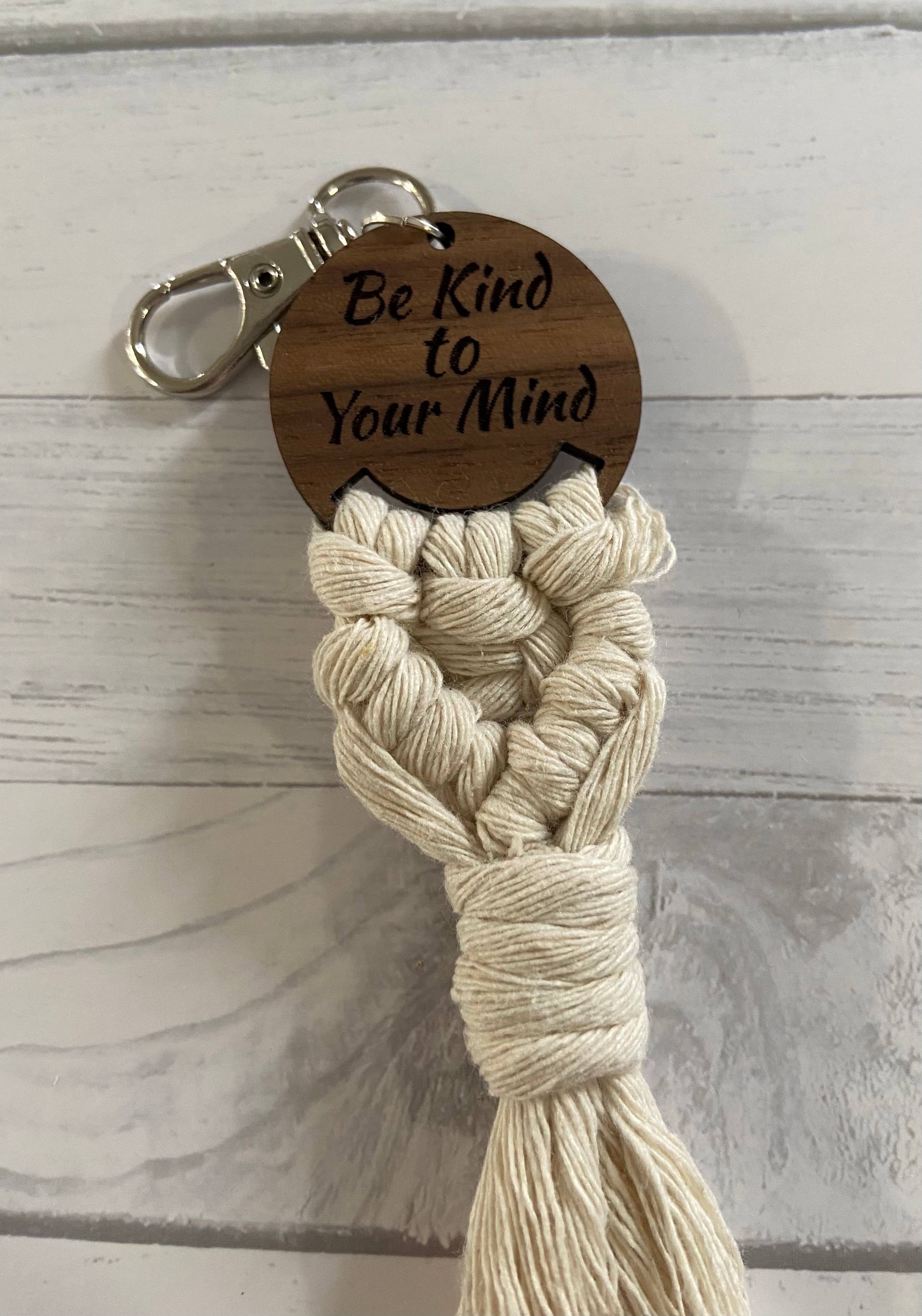 Chickadee Creations - Wholesale Keychain - Women's - Boho Macrame key chain …  be kind to your mind1