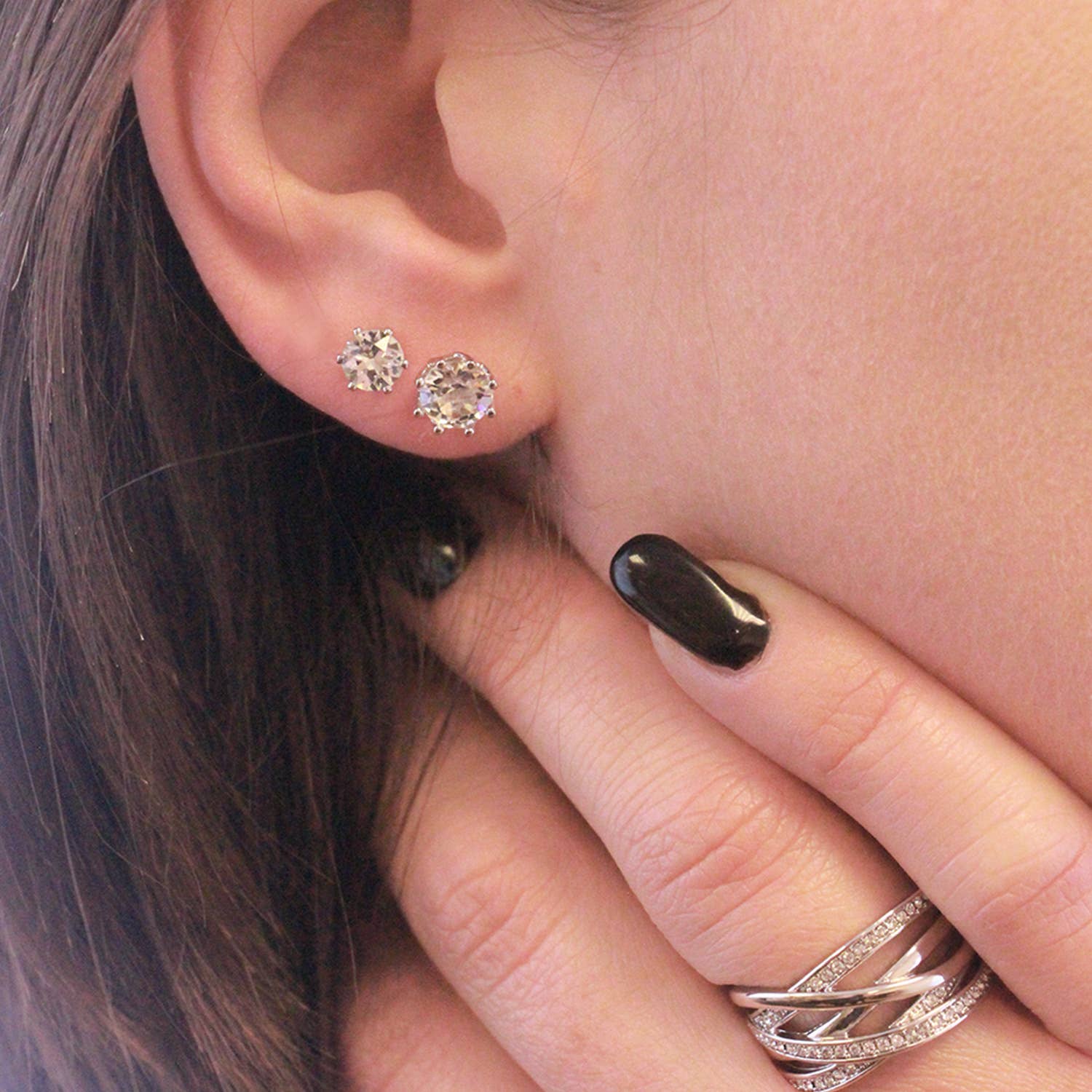 CARALI / MYC Paris - Wholesale Multi-Stone Ring - Criss Cross Ring - Silver and Crystal1