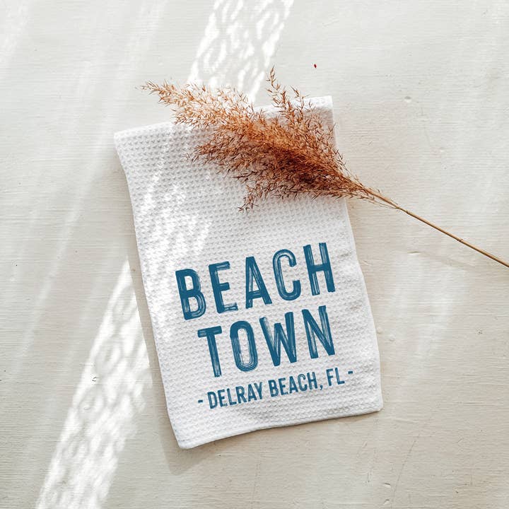 521handmade - Wholesale Tea towel - Beach Town Custom Kitchen Tea Towel | Beach Tea Towel1