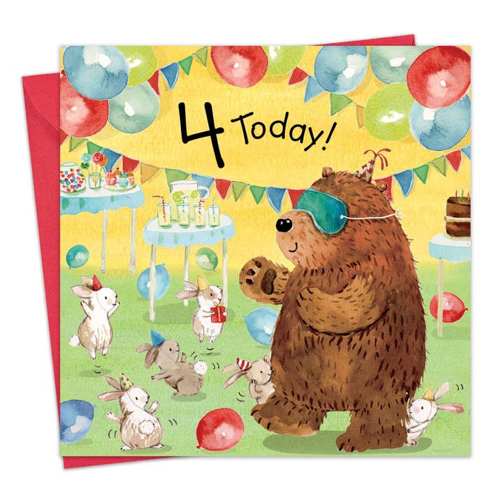Age 4 Birthday Card - Gender Neutral for wholesale by Twizler Ltd