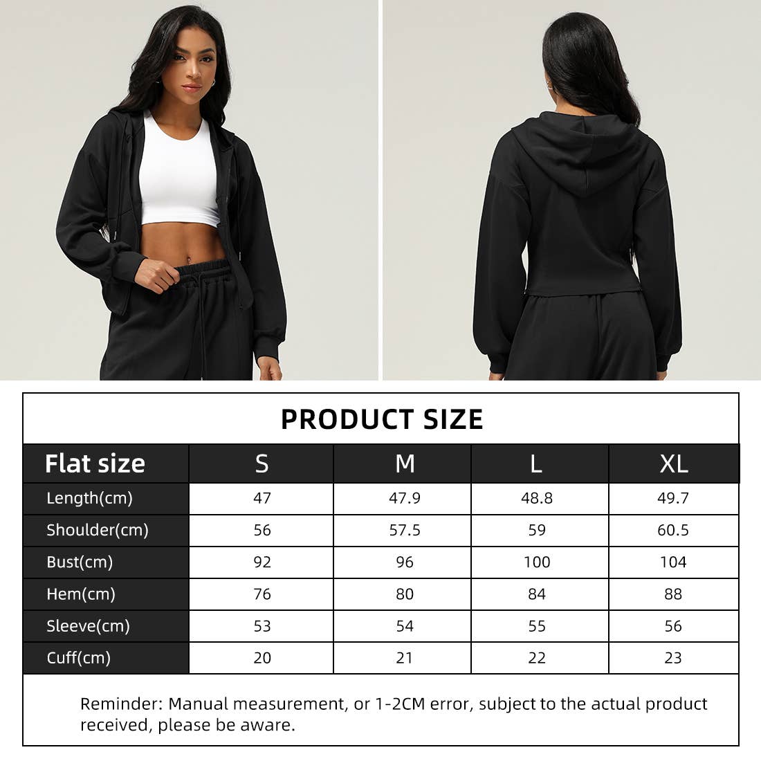 Sodalemon - Wholesale Activewear Set - Women's - 2pcs Zipper Hooded Jacket Drawstring Pants Sport Set2