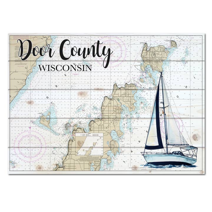 18x24 Wood Pallet Map Sailboat Art - ANY Custom Location! for wholesale by Map Mom