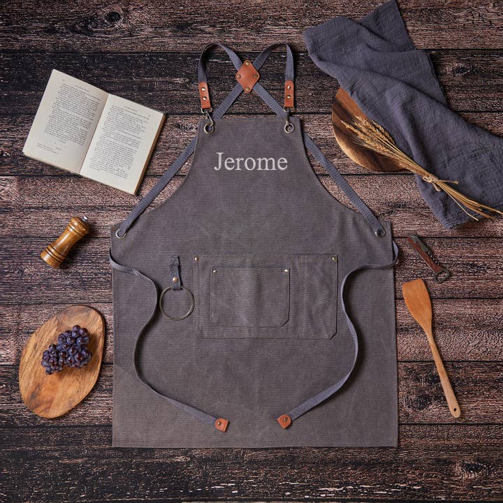 RockCow Leather Studio - Wholesale Apron - Personalized Canvas Workshop Apron with Pockets, Custom Bar, BBQ & Bartender Apron4
