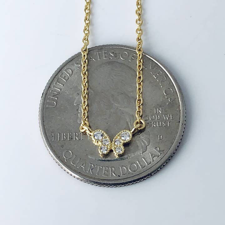 Modern Opus – Engroshandel Halskæde med vedhæng – Baby Cz sommerfugl halskæde NK200802